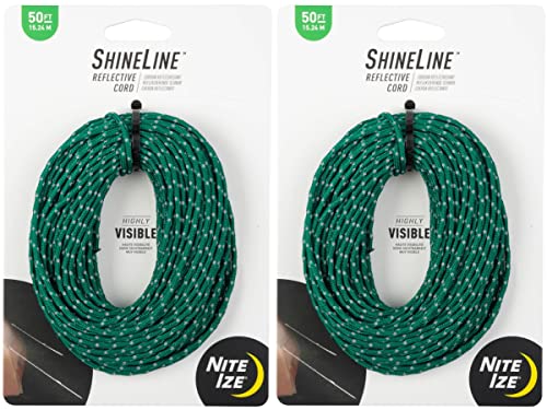 Nite Ize Shineline Reflective Cord, 50' - Green (2-Pack)
