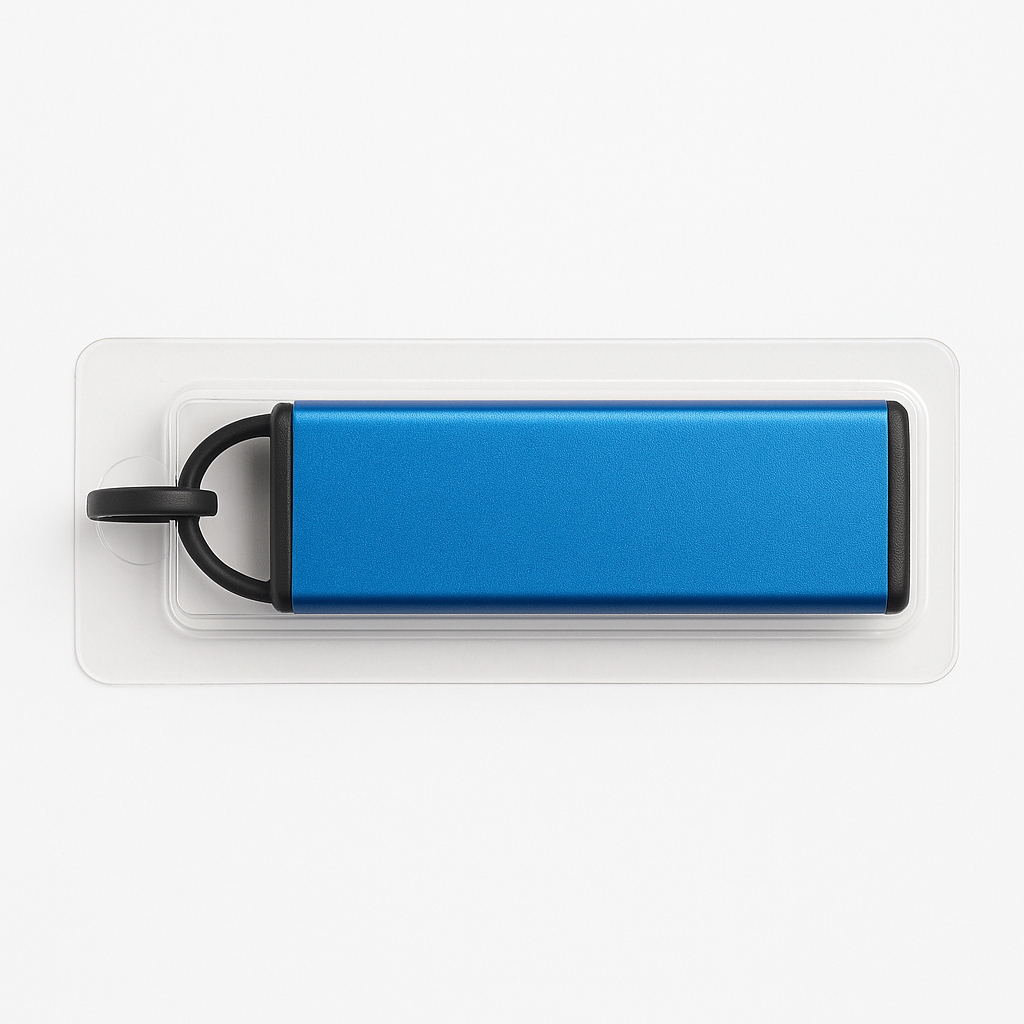 Nite Ize PowerKey Short Smartphone Charging Cable With Keychain Blue