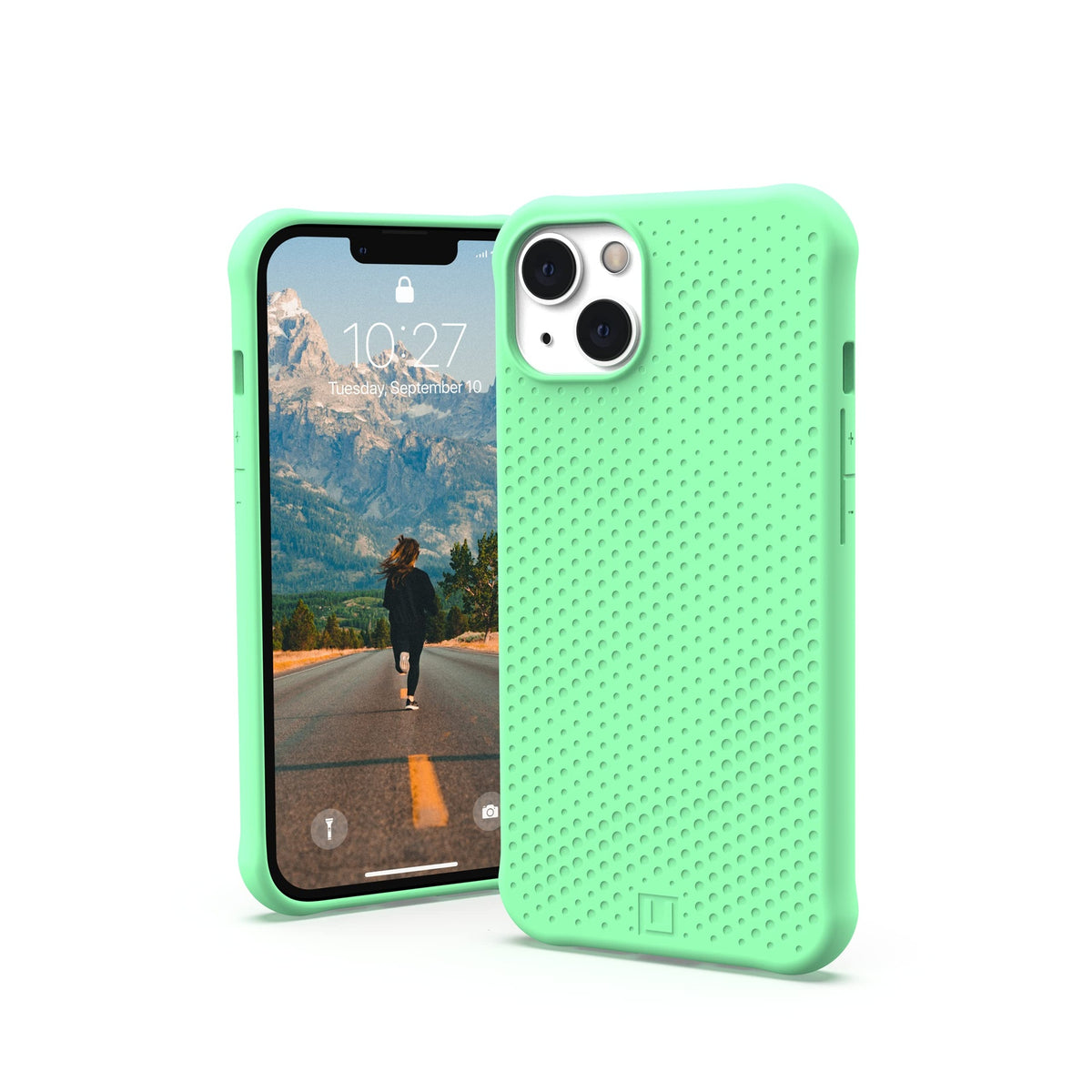 [810070364588] Urban Armor Gear [U By Uag Designed For Iphone 13 Case Green Spearmint Dot Slim Fit Lightweight Stylish Pattern Impact Resistant Antimicrobial Protective Phone Cover, [6.1 Inch Screen]