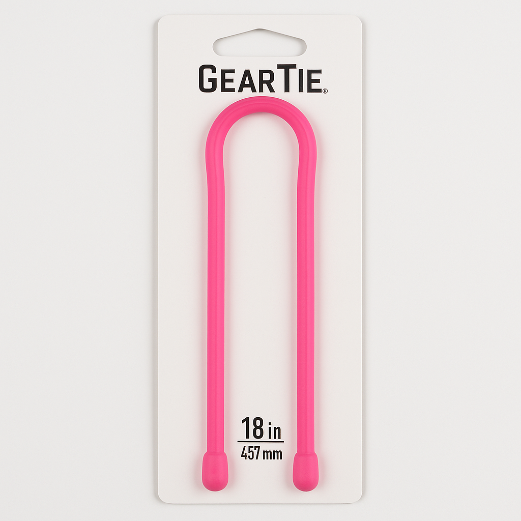 Nite Ize Gear Ties Reusable Cable Ties Neon Pink 18 Inch 2 Pack