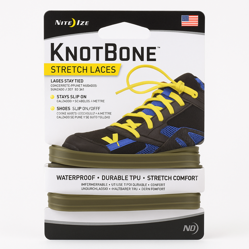 Nite Ize Knotbone Elastic Stretch Running Shoe Laces Green