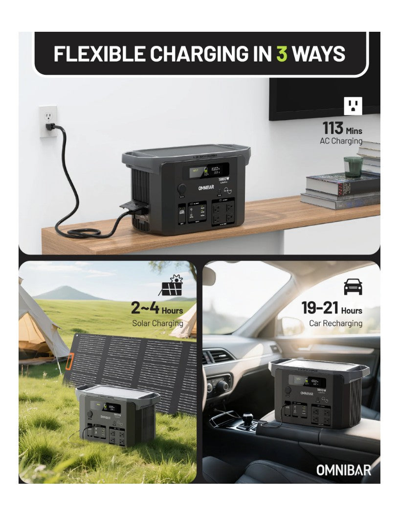 [OM.U.P.4531] Brio Portable Power Station 1800W | 1536Wh
