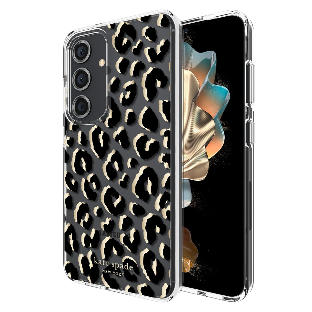 Kate Spade Samsung Galaxy S24 Wireless Charging Case City Leopard Black