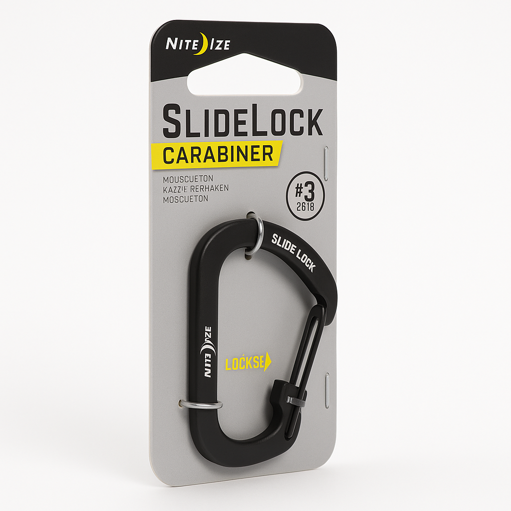 Nite Ize SlideLock Stainless Steel Locking Carabiner Size 3 Black
