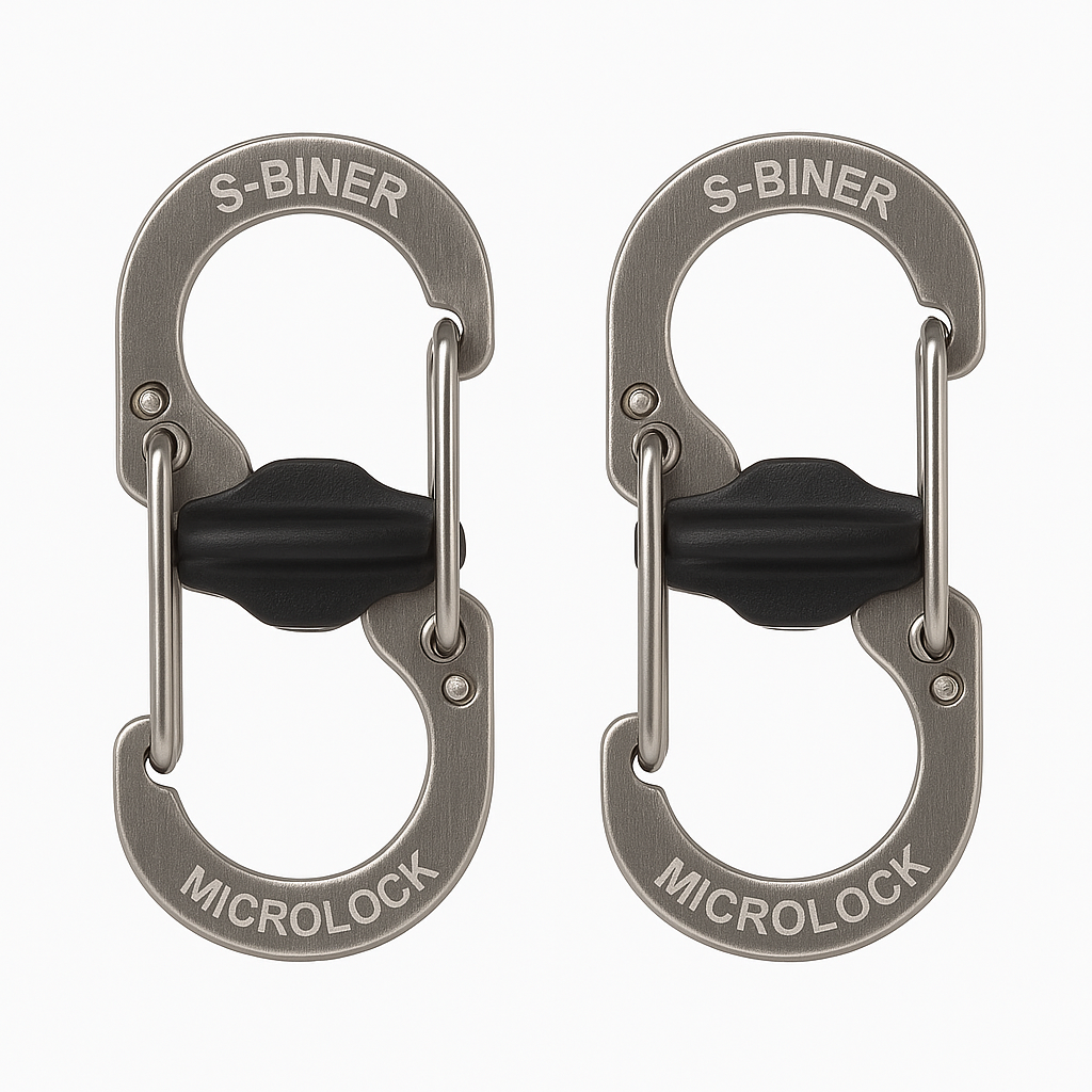Nite Ize S Biner Microlock Locking Key Holder Stainless Steel 2 Pack