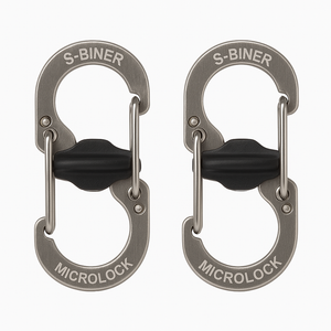 Nite Ize S Biner Microlock Locking Key Holder Stainless Steel 2 Pack