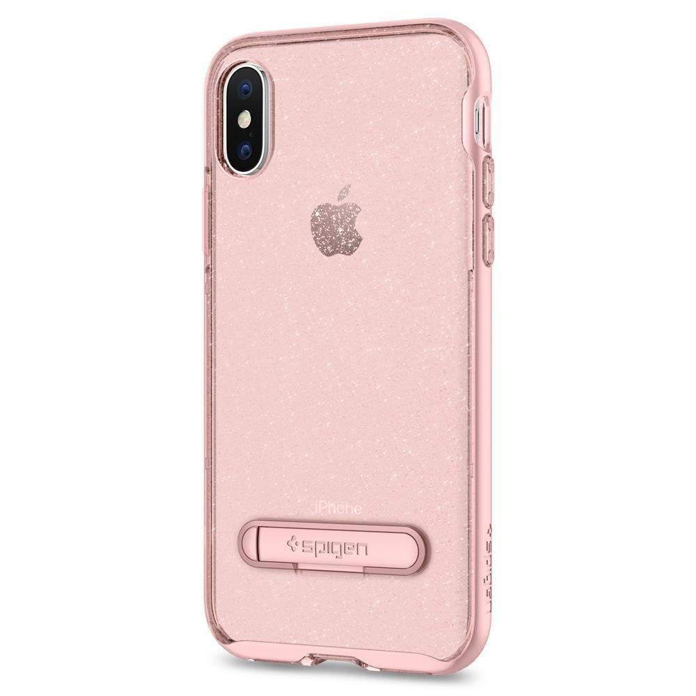 [8809565300479] Spigen Crystal Hybrid Glitter Iphone A Case With Flexible Inner Casing And Reinforced Hard Bumper Frame For Iphone A (2017) - Rose Quartz