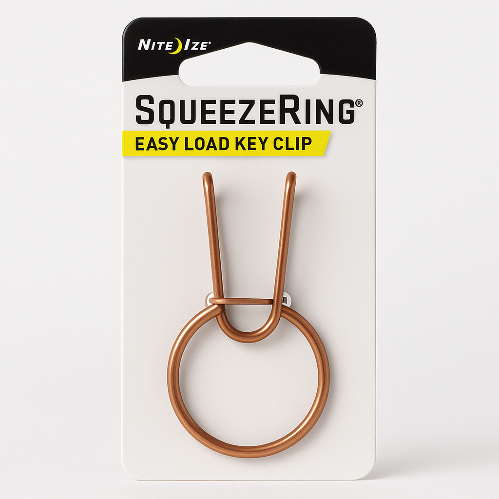 Nite Ize Squeezering Key Clip Easy Load Copper Split Ring