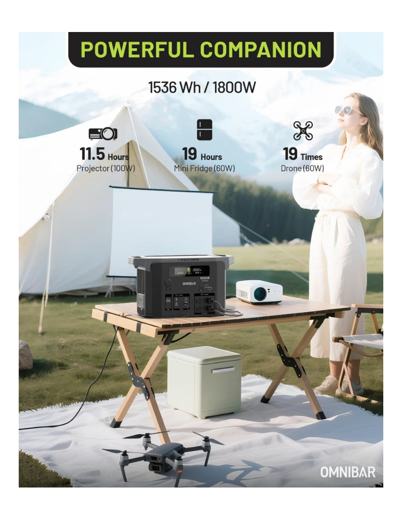 [OM.U.P.4531] Brio Portable Power Station 1800W | 1536Wh