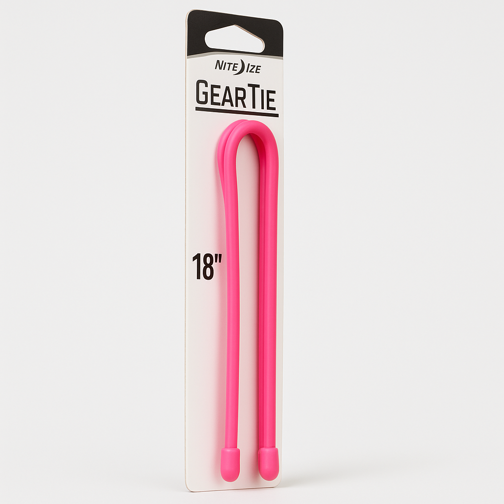 Nite Ize Gear Ties Reusable Cable Ties Neon Pink 18 Inch 2 Pack