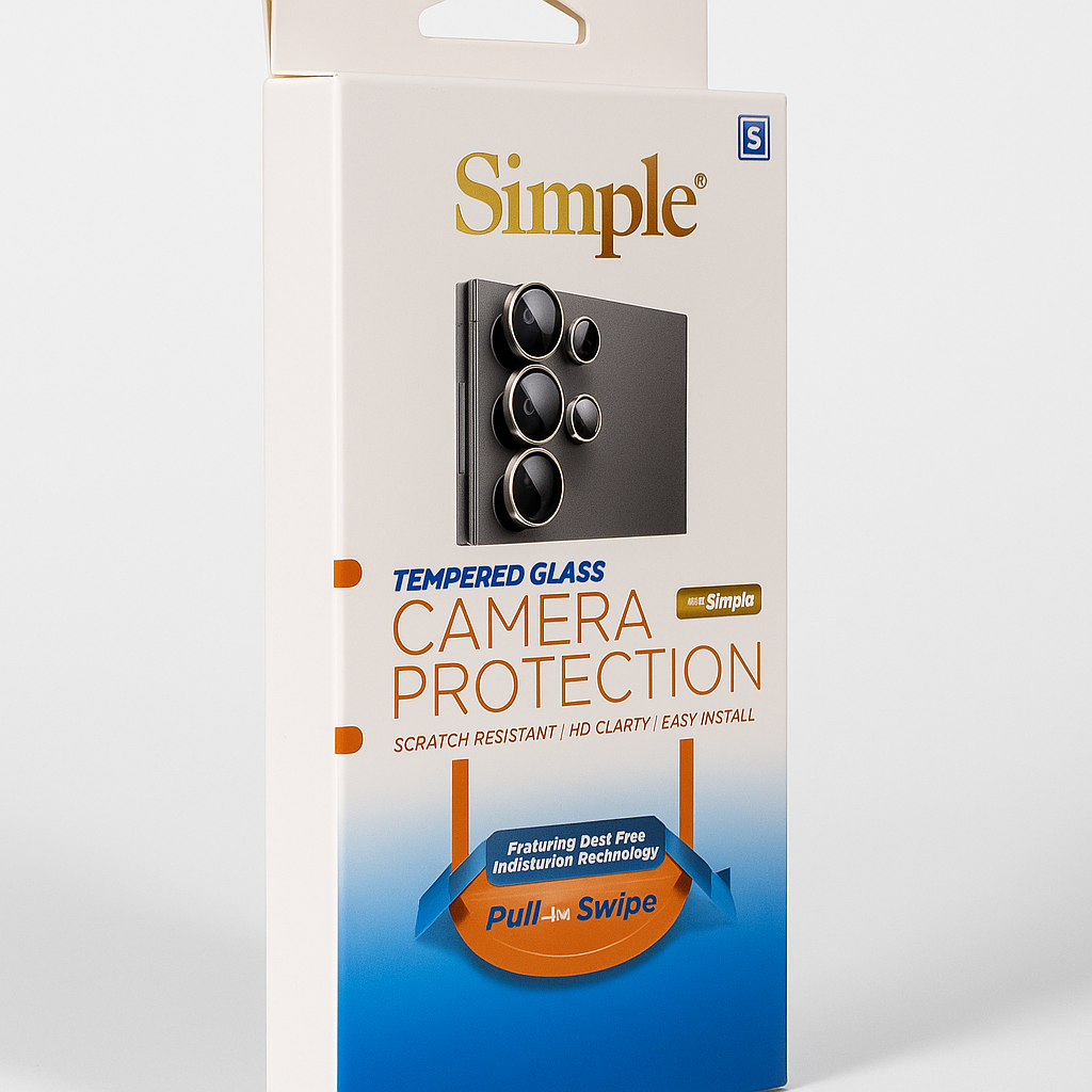 Simple Tempered Glass Camera Protector For Samsung S25 Ultra