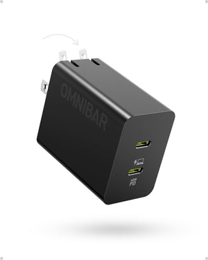 [OM.P.U.7000] OMNIBAR 140W USB C CHARGER BLOCK, 100W GAN TECH FAST CHARGING LAPTOP CHARGER, 4-PORT COMPACT USB C WALL CHARGER POWER ADAPTER FOR MACBOOK, DELL XPS, IPAD, IPHONE 17/16/15, SAMSUNG GALAXY S25/S24