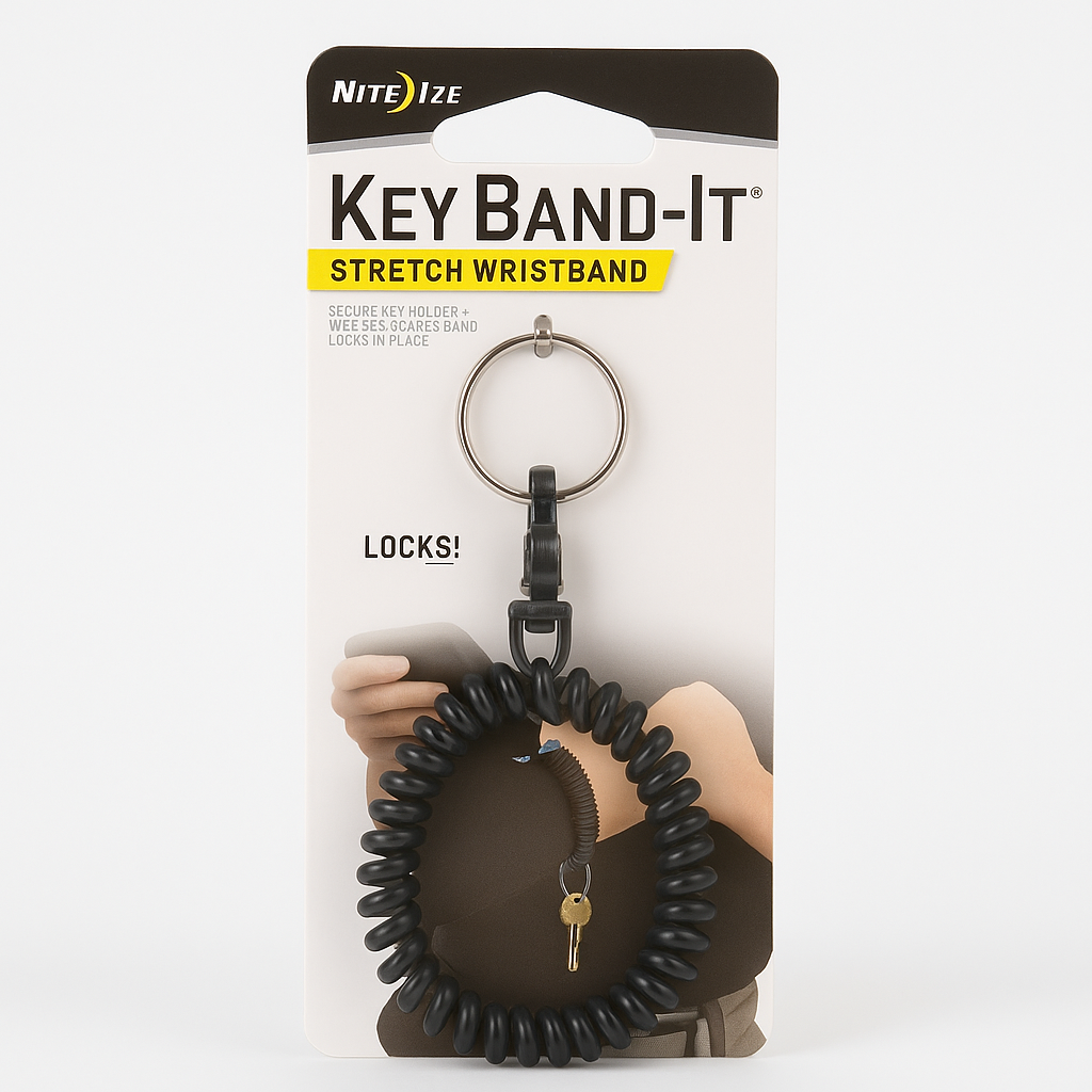 Nite Ize Key Band It Stretch Wristband Key Chain Quick Clip Smoke