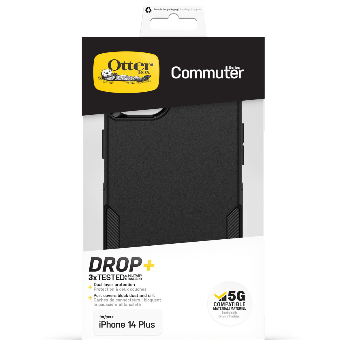 OtterBox Commuter Series Case for iPhone 14 Plus Black Slim Protective Cover