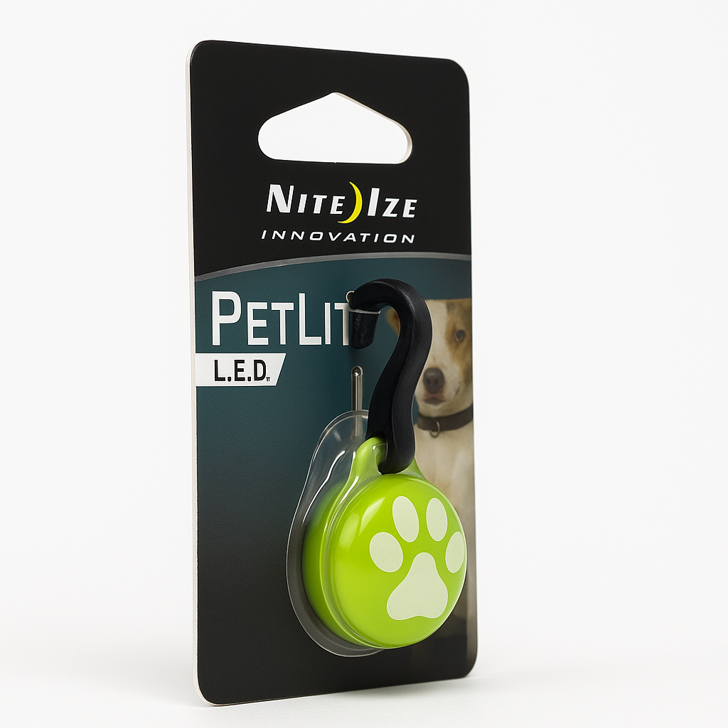Nite Ize PetLit Led Safety Collar For Cats And Dogs Lime Paw