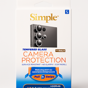 Simple Tempered Glass Camera Protector Shield For Samsung Galaxy S25 Plus