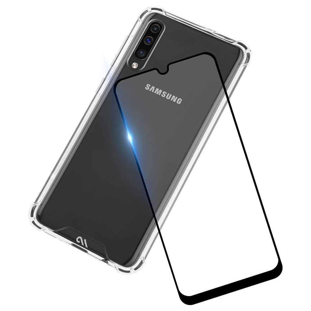 Case-Mate Galaxy A50 Clear Case With Glass Screen Protector Bundle