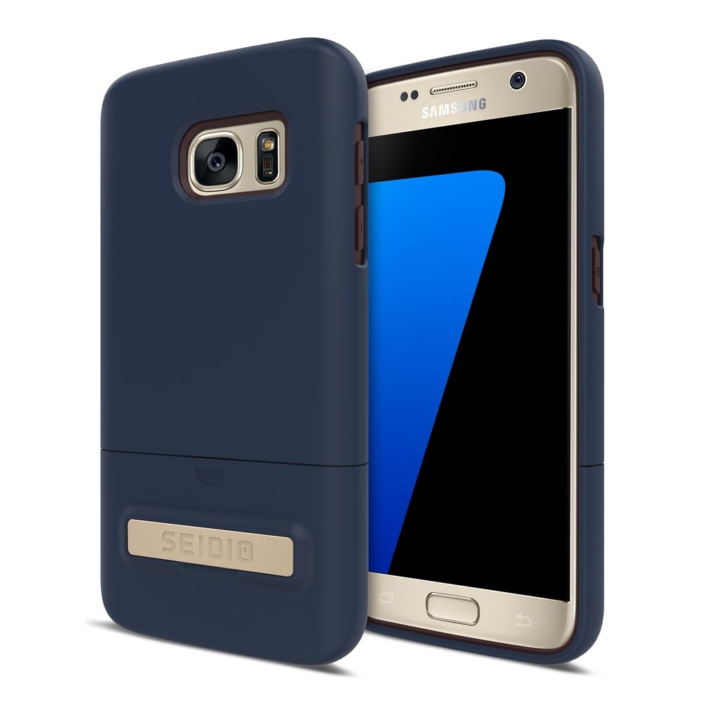 Seidio Surface Metal Kickstand Case For Galaxy S7 Slim Midnight Blue