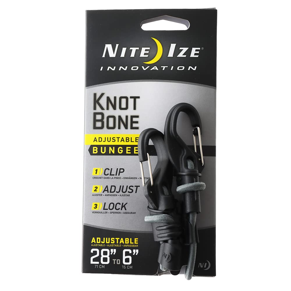Nite Ize Camjam Adjustable Micro Bungee Cord, Mini Bungee Cord With Camjam Carabiner Ends + Adjustable Length 3.5" 14"