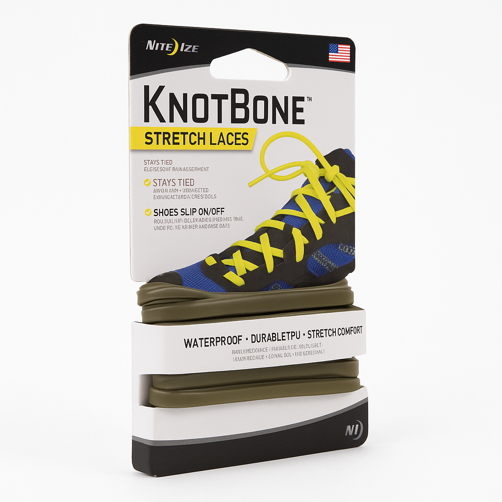 Nite Ize Knotbone Elastic Stretch Running Shoe Laces Green