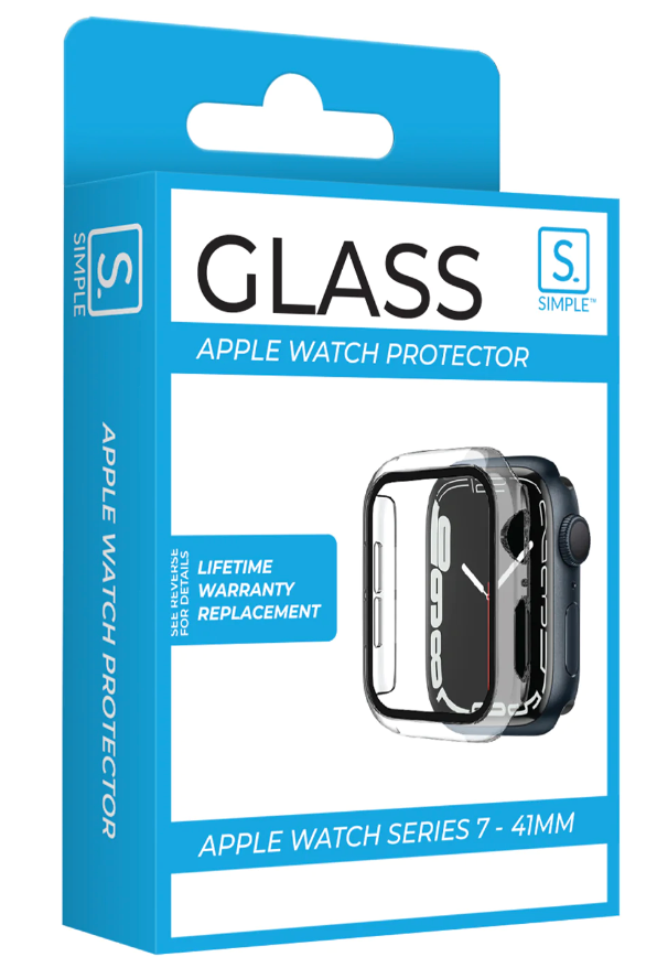 "Simple Protection Tempered Glass W/ Clear Pc Bumper 41mm "