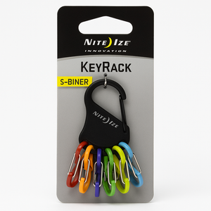 Nite Ize KeyRack Stainless Steel Carabiner Key Chain with 6 Colorful S-Biners