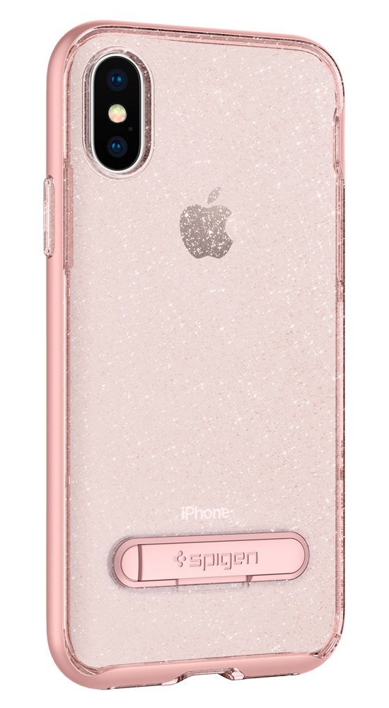 [8809565300479] Spigen Crystal Hybrid Glitter Iphone A Case With Flexible Inner Casing And Reinforced Hard Bumper Frame For Iphone A (2017) - Rose Quartz
