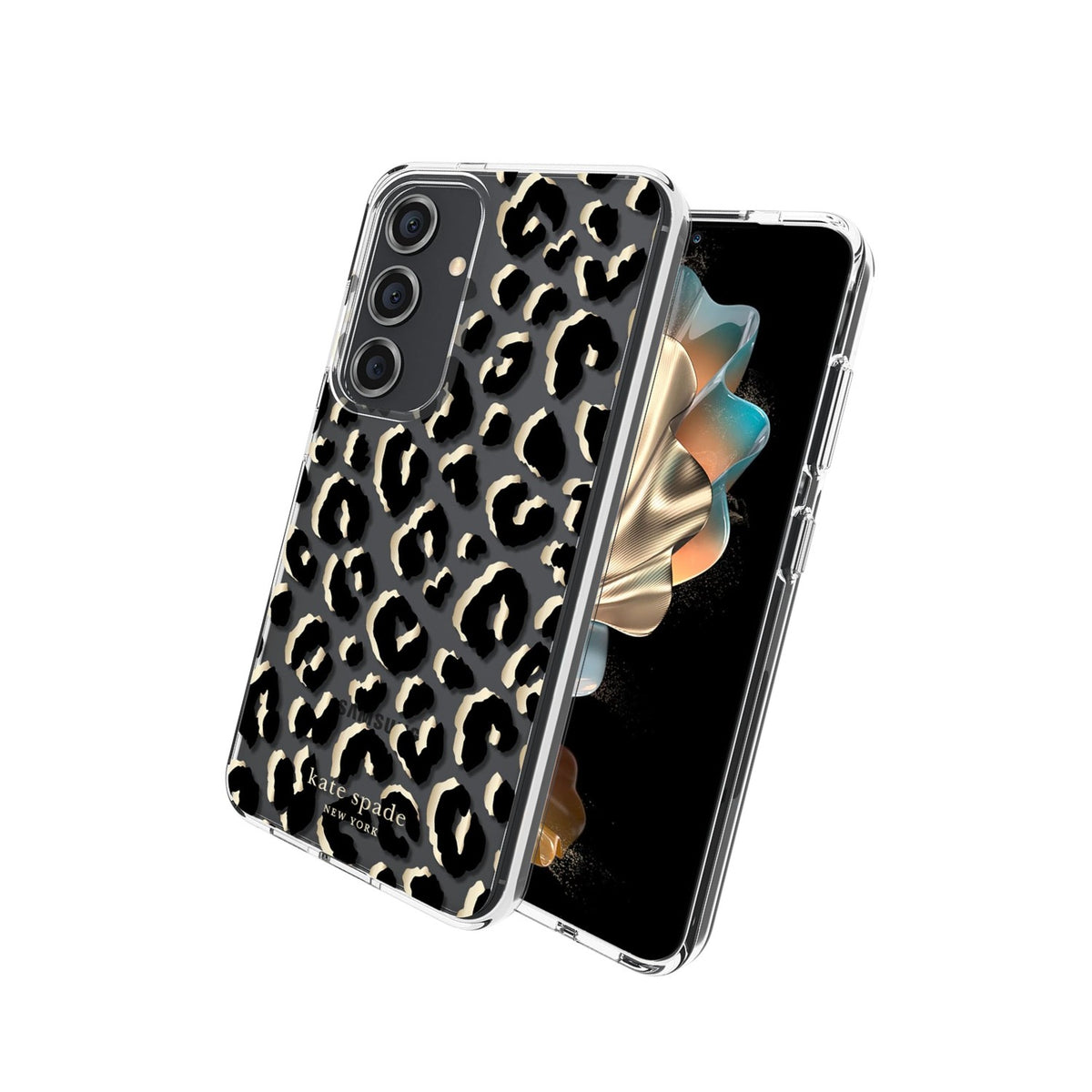 Kate Spade Samsung Galaxy S24 Wireless Charging Case City Leopard Black