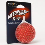 Nite Ize Meteorlight K9 Led Safety Dog Ball With Reflective Cord Red