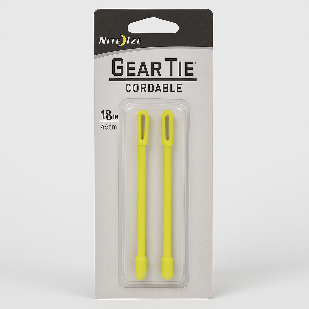 Nite Ize Gear Tie Cordable Twist Ties 18 Inch Neon Yellow 2 Pack