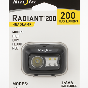 Nite Ize Radiant 200 Headlamp 200 Lumen White Red Led Water Resistant 4 Modes
