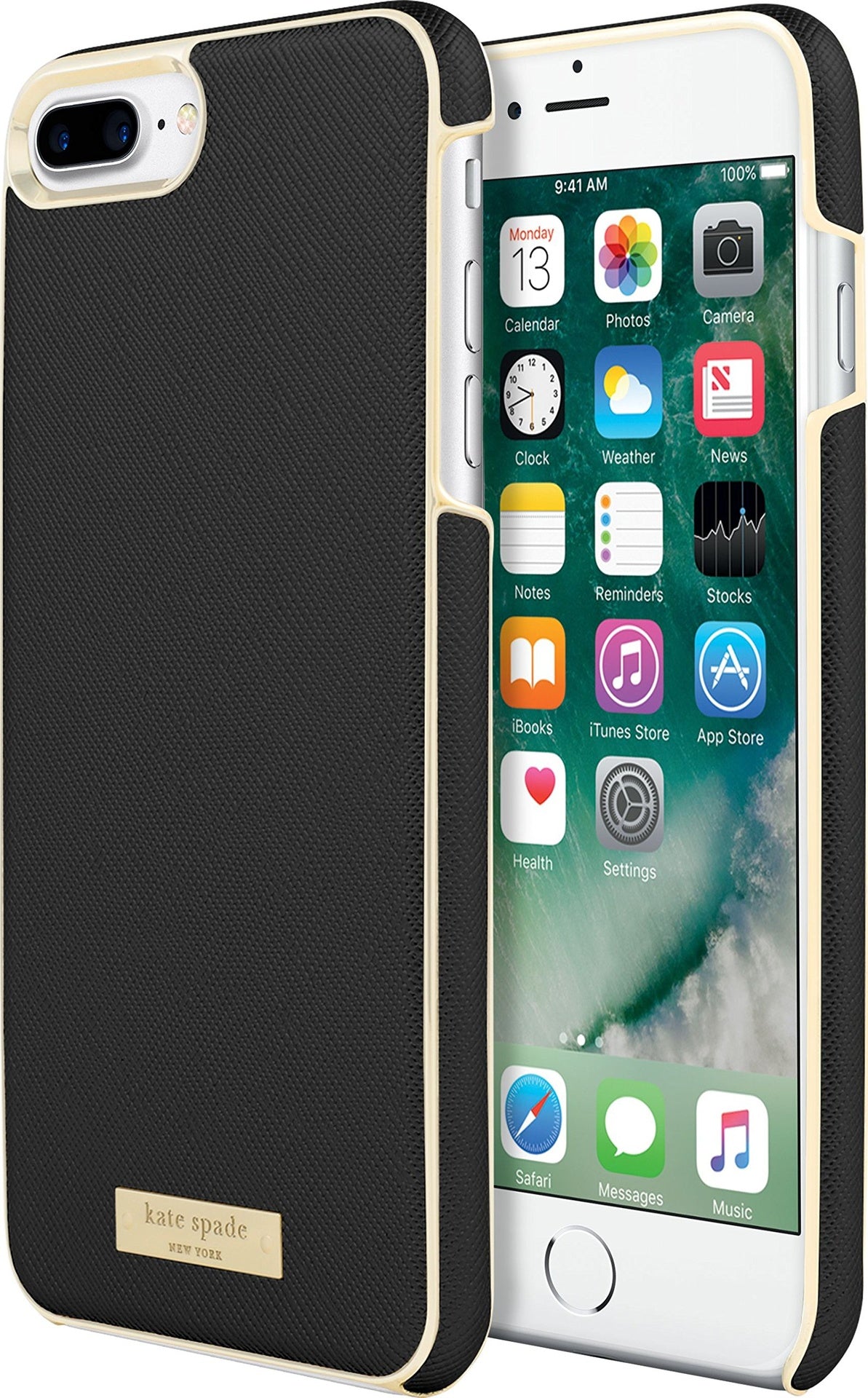 Kate Spade New York iPhone 7 Plus Case Shock Absorbing Saffiano Black