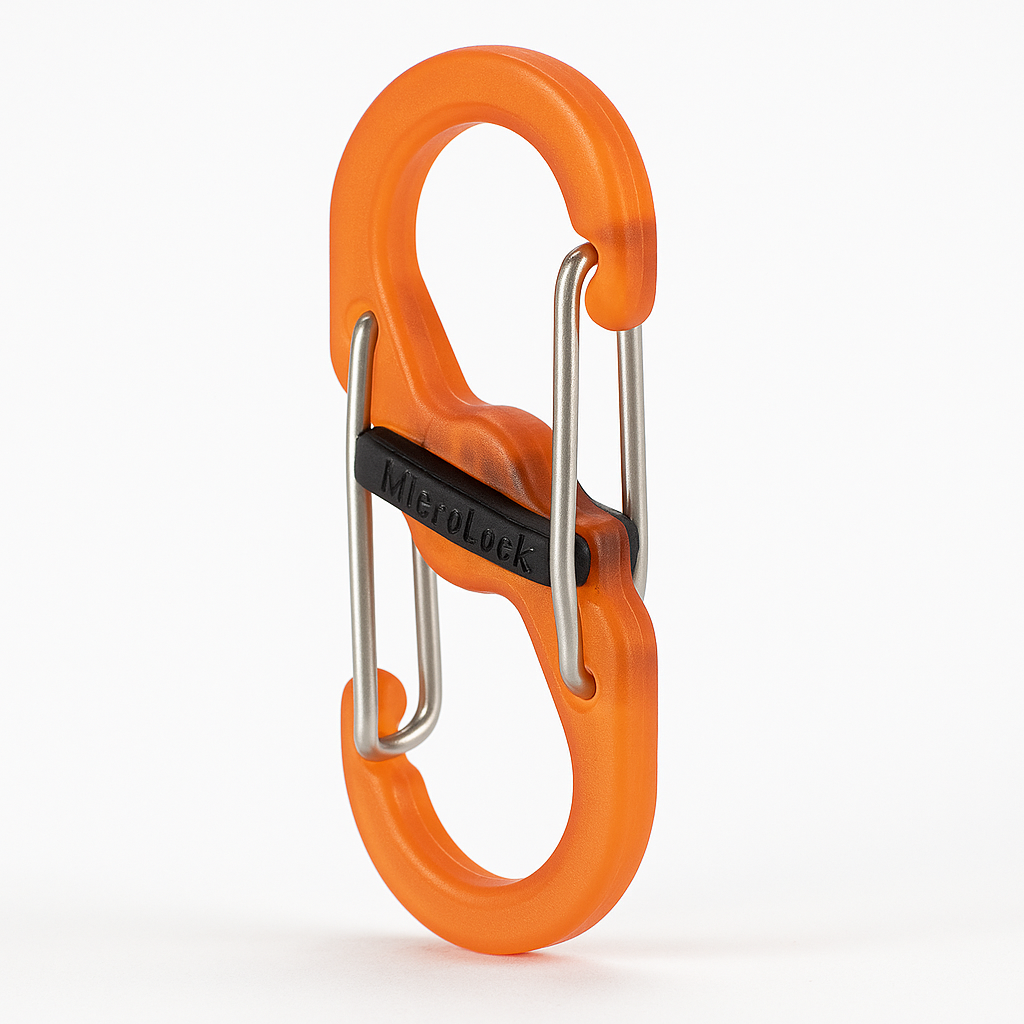 Nite Ize S Biner Microlock Polycarbonate Carabiner 2 Pack Orange