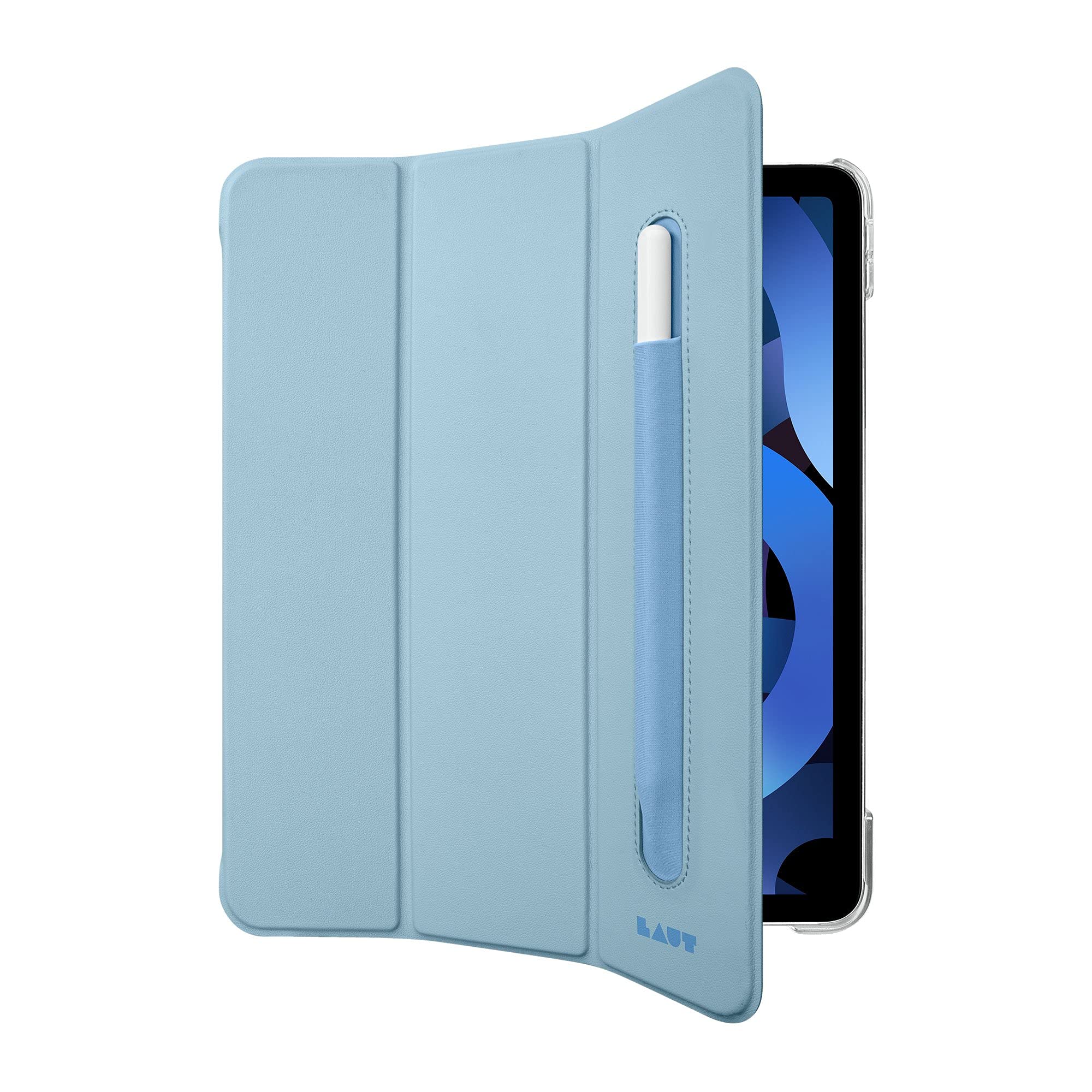 Laut Huex Folio Case For iPad Air 10.9 Sky Blue Crystal Clear Back Pencil Holder