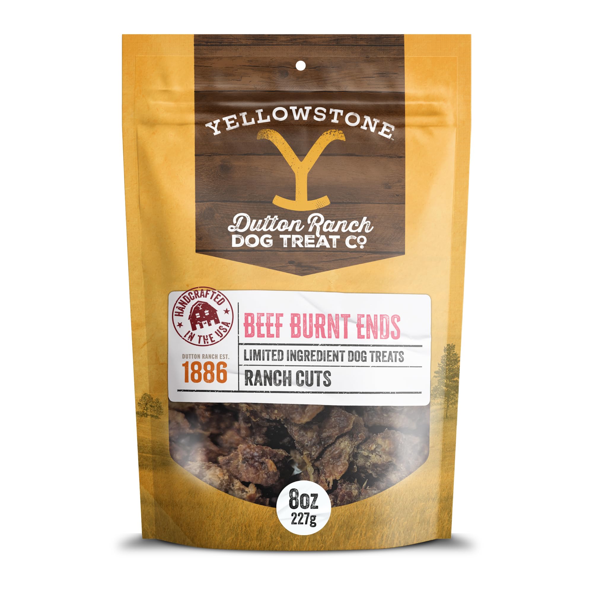 Yellowstone Limited Ingredient Dog Treats Beef Burnt Ends - Healthy Dog Treats Made In Usa - Air Dried Beef Collagen Dog Jerky Treats - Crunchy & Chewy Dog Treats - Beef Dog Treats Jerky - 8 Oz
