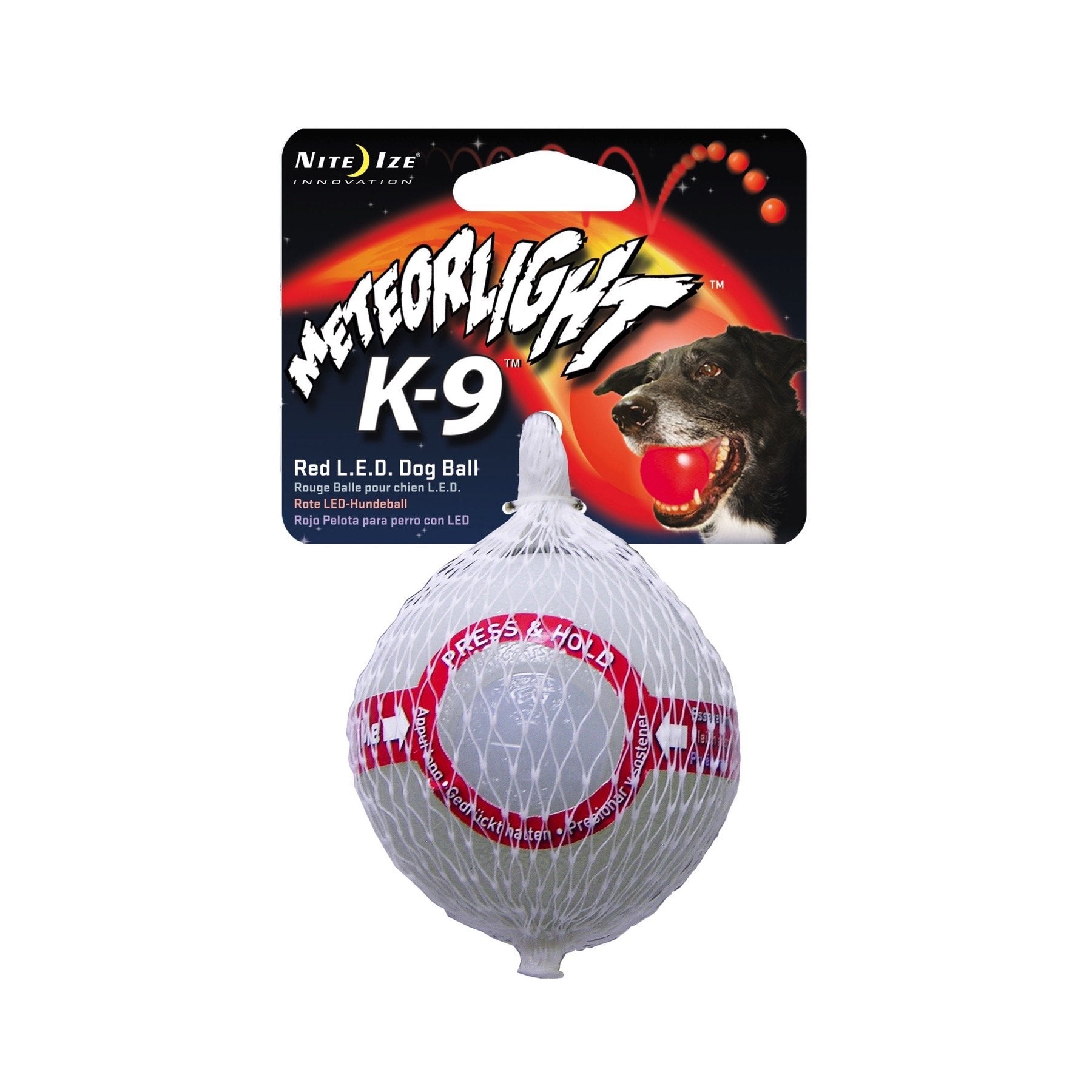 Nite Ize MTLP-08-10 Meteorlight K-9 LED Dog Ball Red NEW 2.83in 3.07in Ships Fast