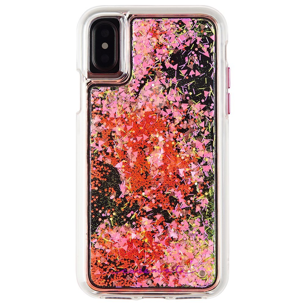 Case Mate Glow Waterfall Iphone X Pink Liquid Glitter Case