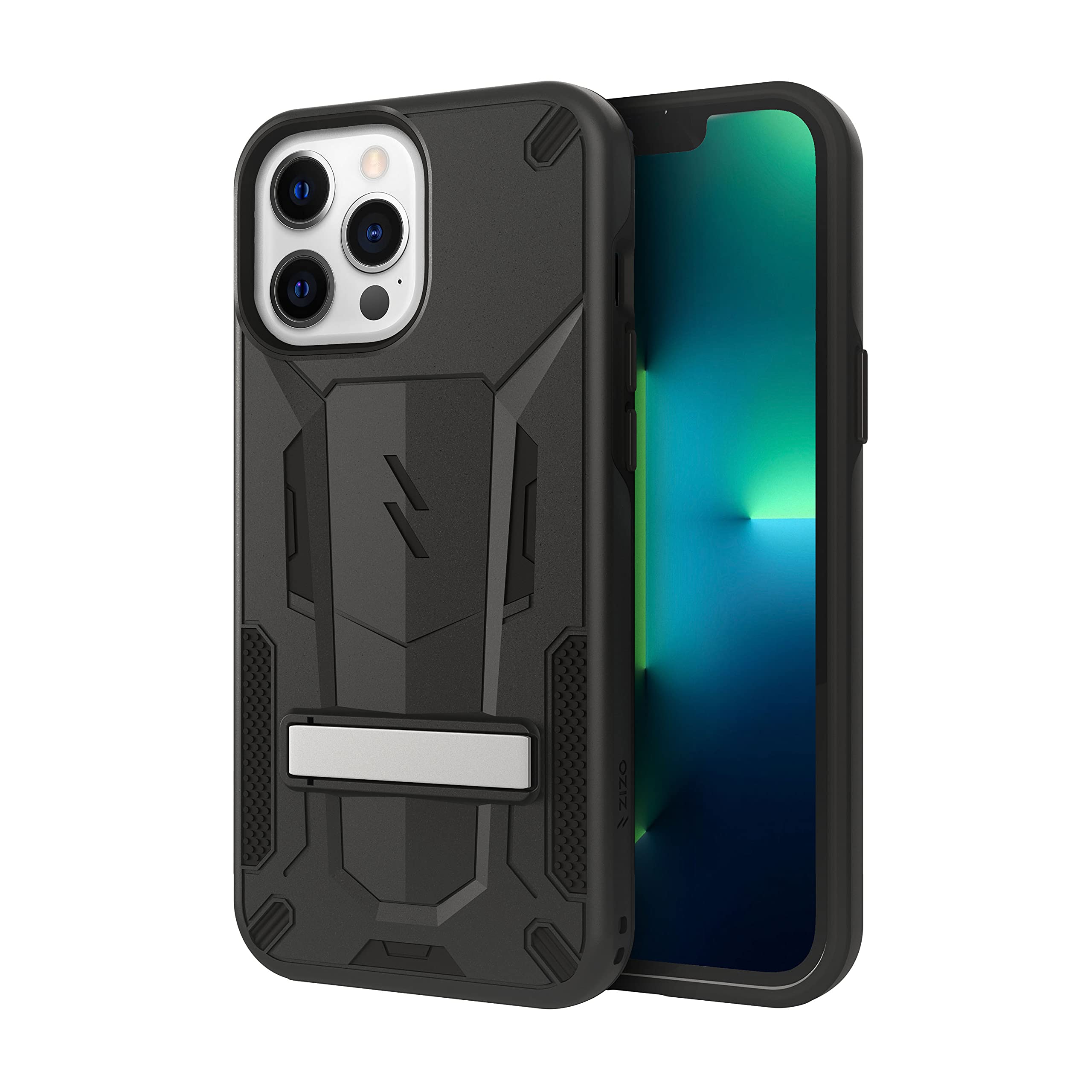 Zizo Transform Series For Iphone 13 Pro Max Case Rugged Dual-Layer Protection With Kickstand Black