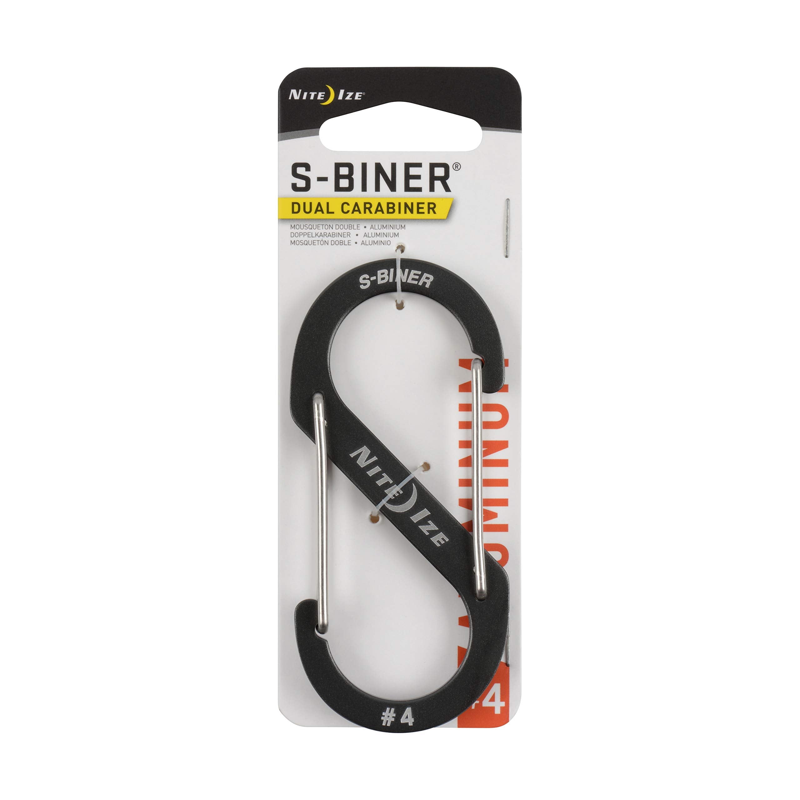 Nite Ize Size-4 S-Biner Dual Carabiner, Aluminum, Charcoal Grey