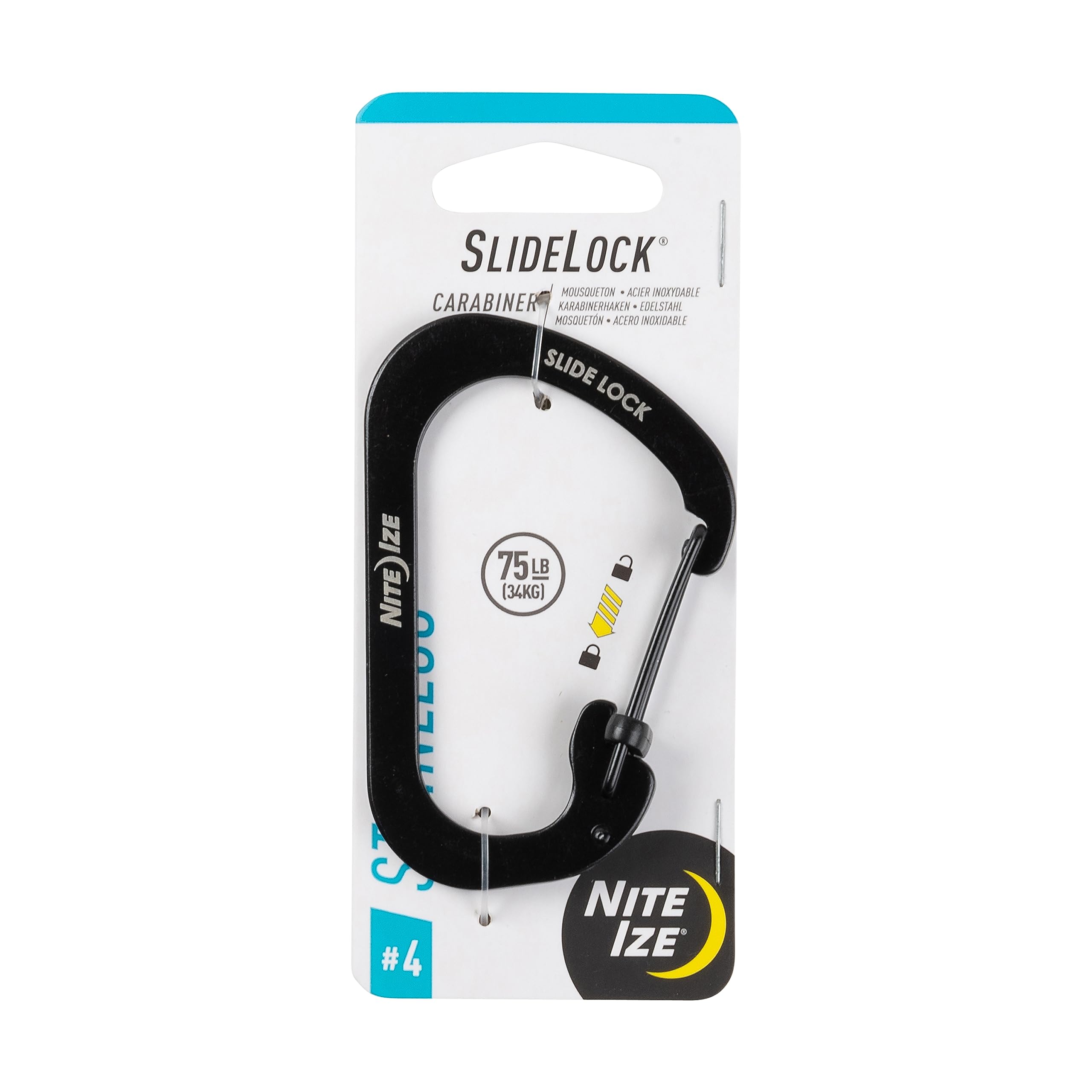 Nite Ize Csl4-01-R6 #4 Black Slidelock Carabiner
