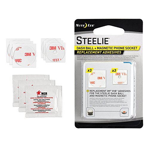 Nite Ize Original Steelie Dash Mount Replacement Adhesive Kit - Adhesives For Steelie Magnetic Phone Mounting System