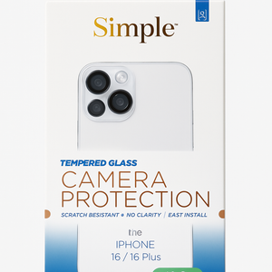 [810135814829] Simple Tempered Glass Camera Lens Protector For Iphone 16 / 16 Plus