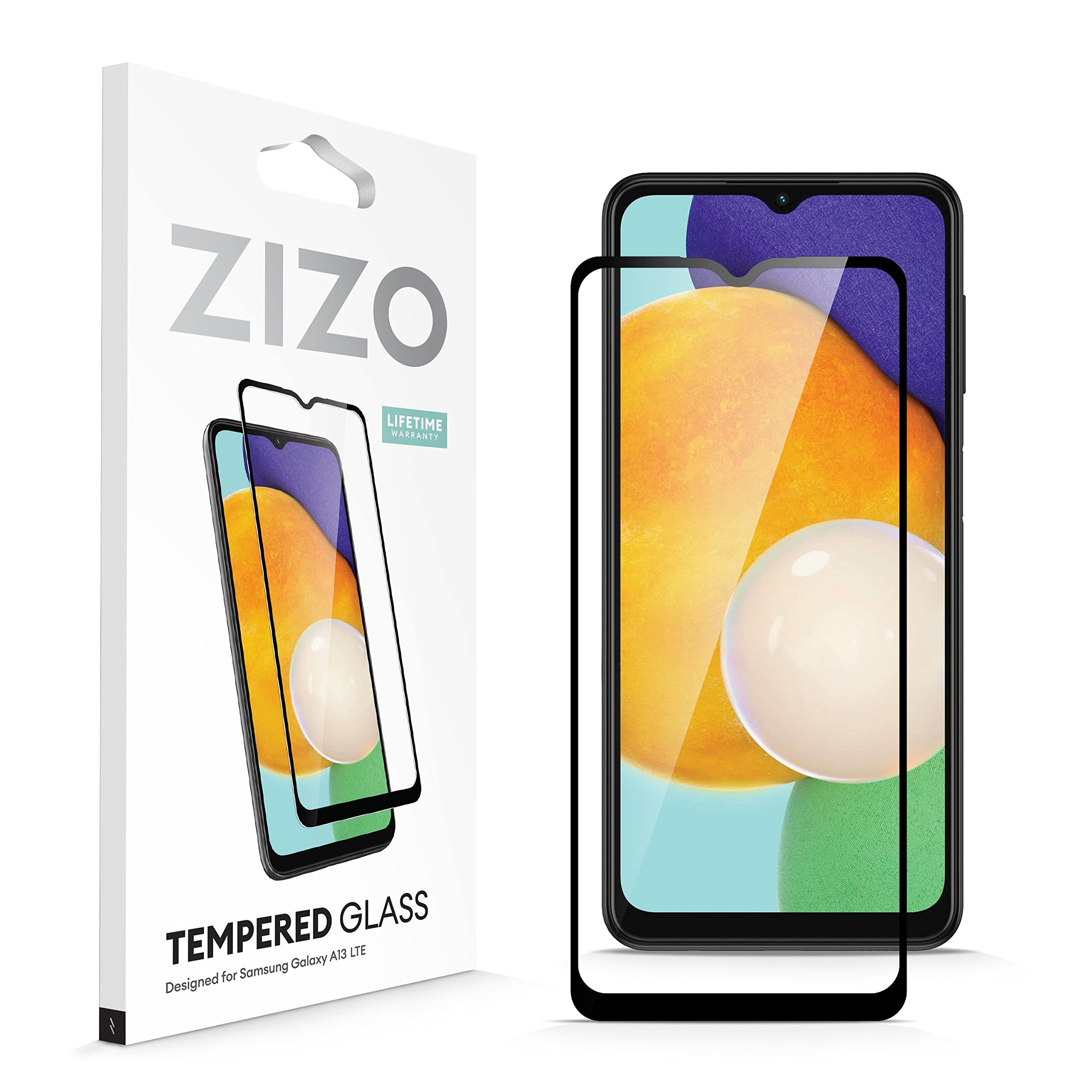 Zizo Tempered Glass Screen Protector For Galaxy A13 / A13 5g Full Glue Clear Screen Protector With Anti Scratch And 9h Hardness - Black