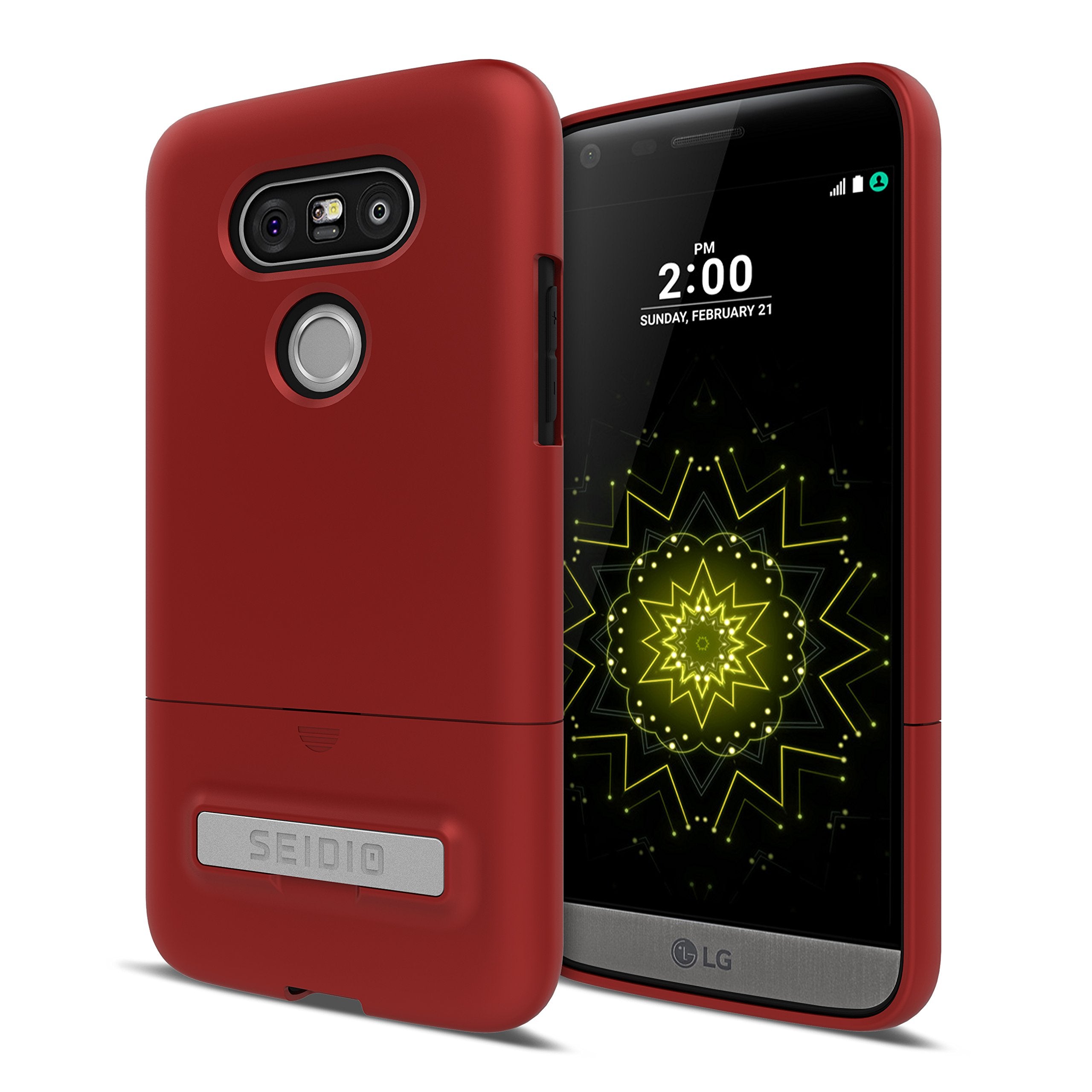 Seidio Surface Kickstand Case For LG G5 Dark Red Black