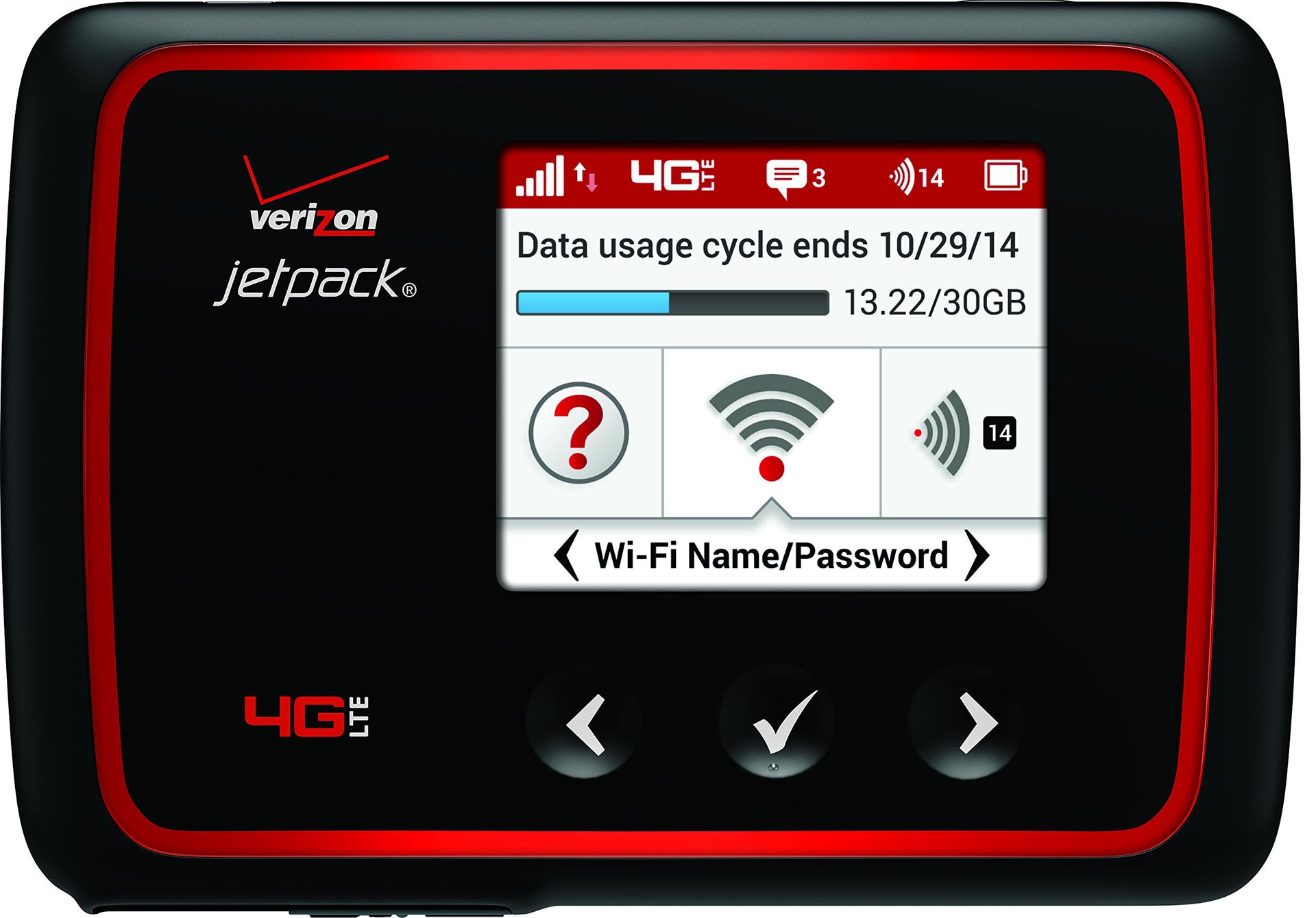 Novatel Wireless Verizon Jetpack Mifi (6620l) 128mb Black Grade C - For Use On (Verizon Only)