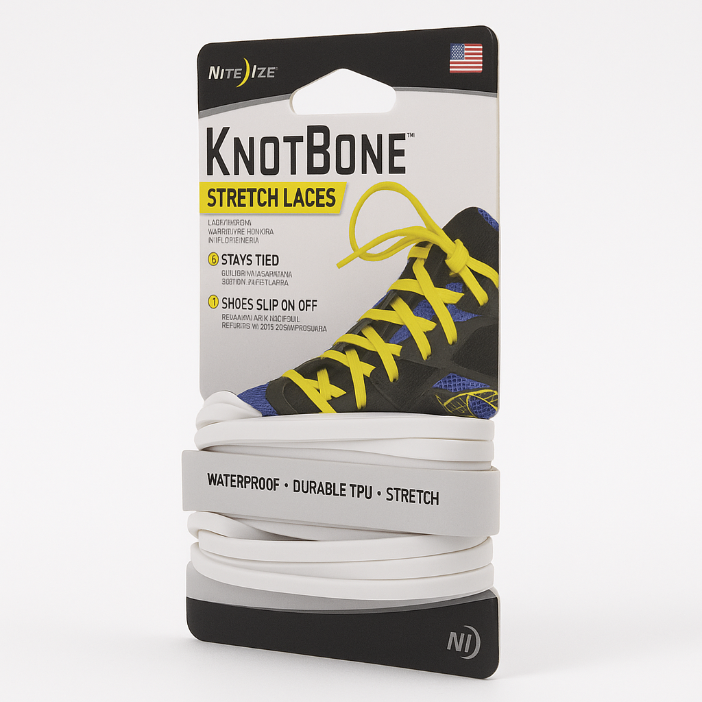 Nite Ize Knotbone White Stretch Laces For Athletic Shoes