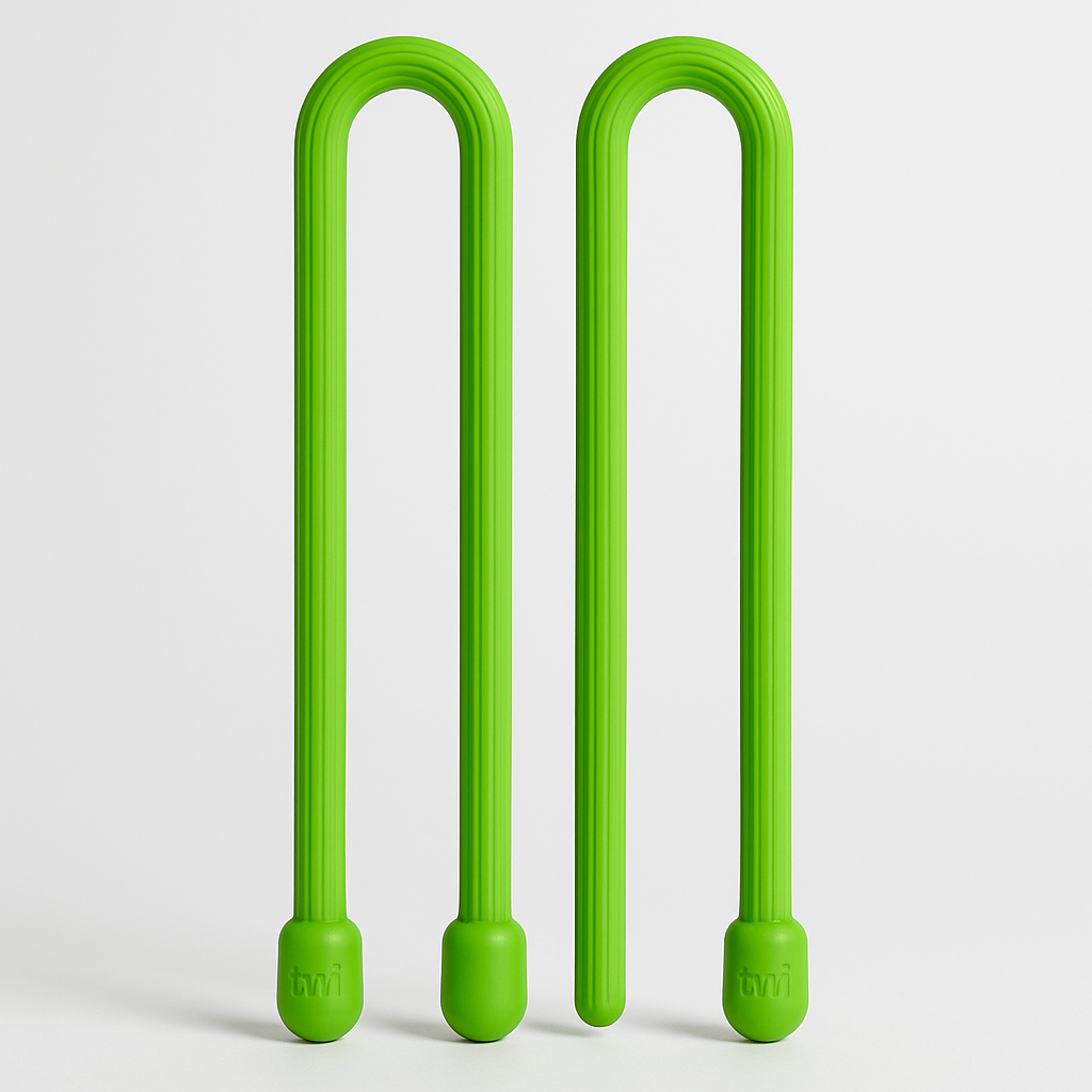 Nite Ize 12 Inch Lime Green Reusable Rubber Gear Tie 2 Pack