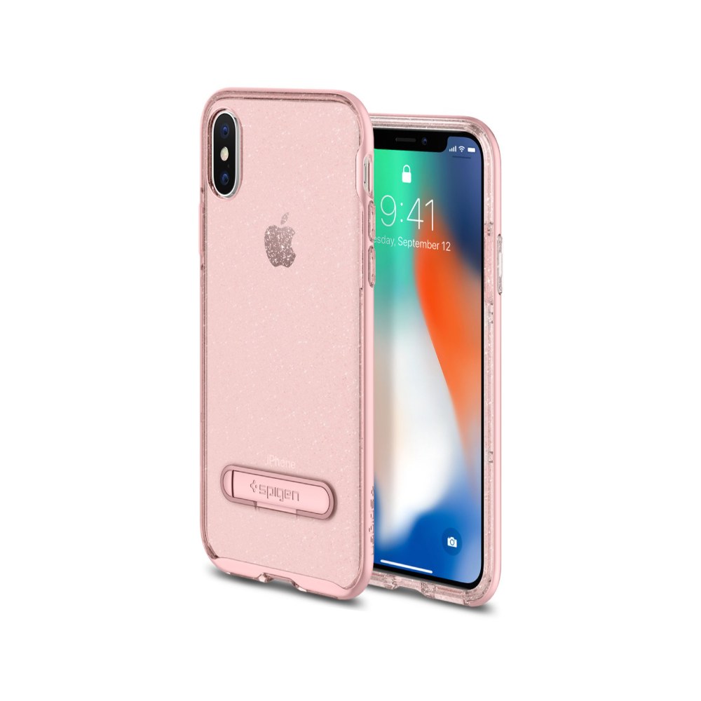 [8809565300479] Spigen Crystal Hybrid Glitter Iphone A Case With Flexible Inner Casing And Reinforced Hard Bumper Frame For Iphone A (2017) - Rose Quartz