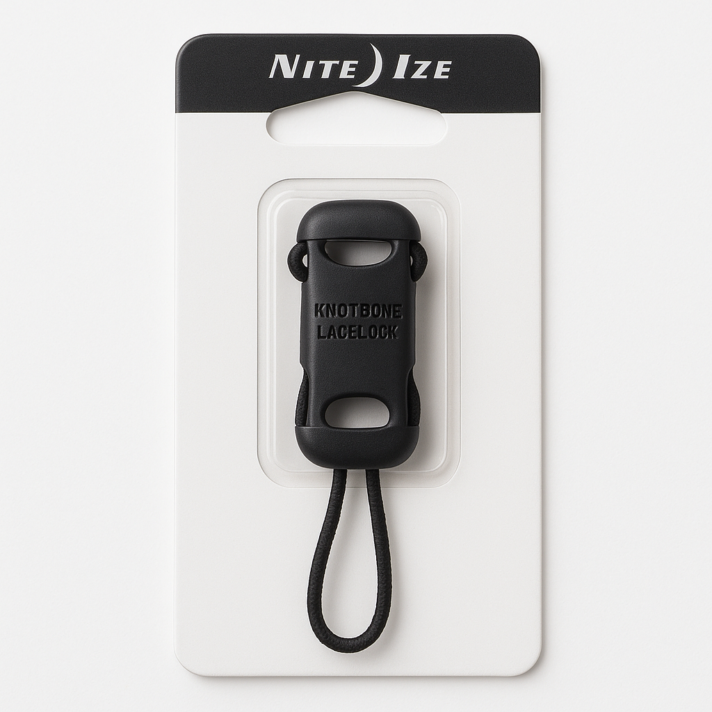 Nite Ize Knot Bone Shoe Lace Locks Secure Nylon Cord Keeper Black