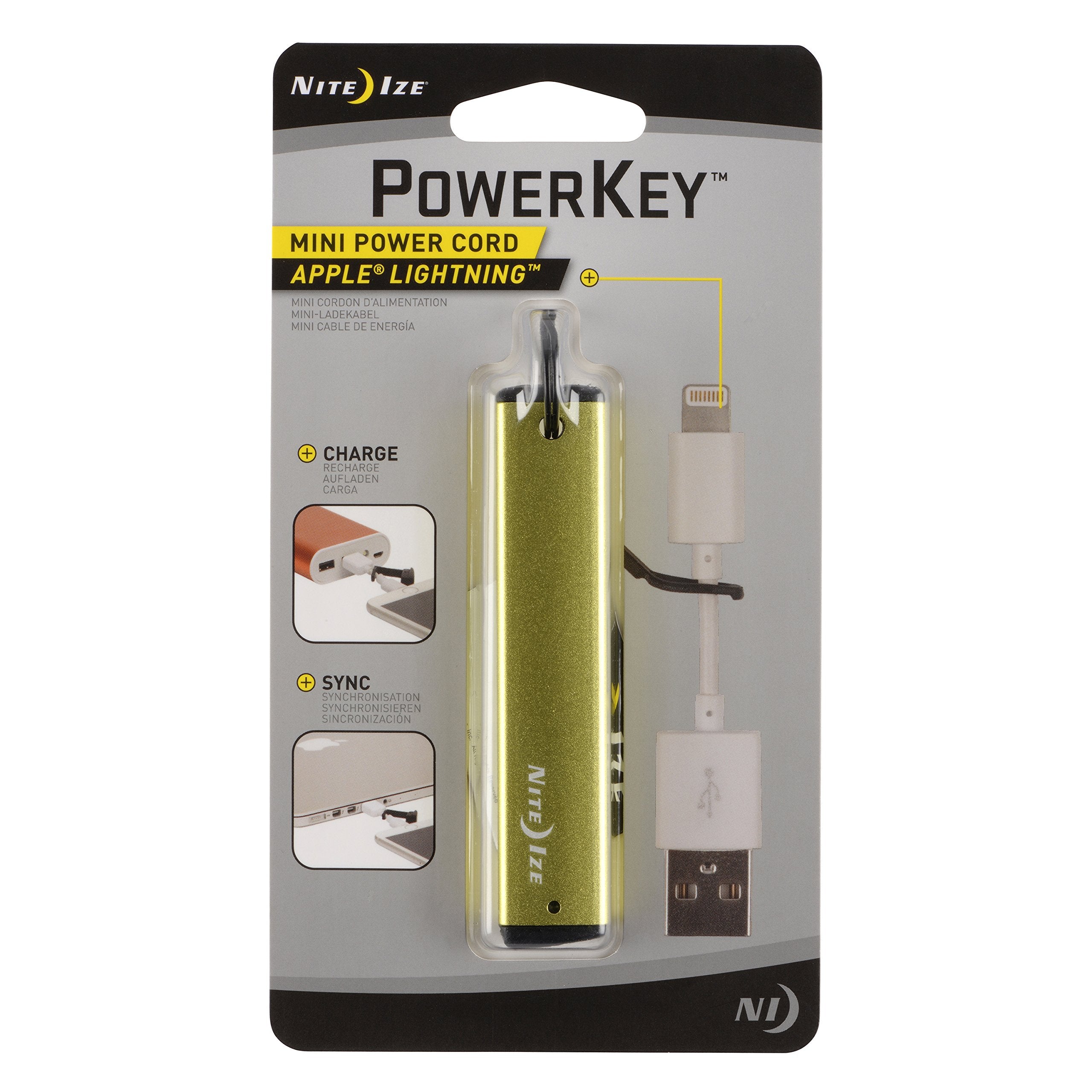 Nite Ize Portable Lightning Cord For Apple Devices Non-Retail Packaging Lime Green